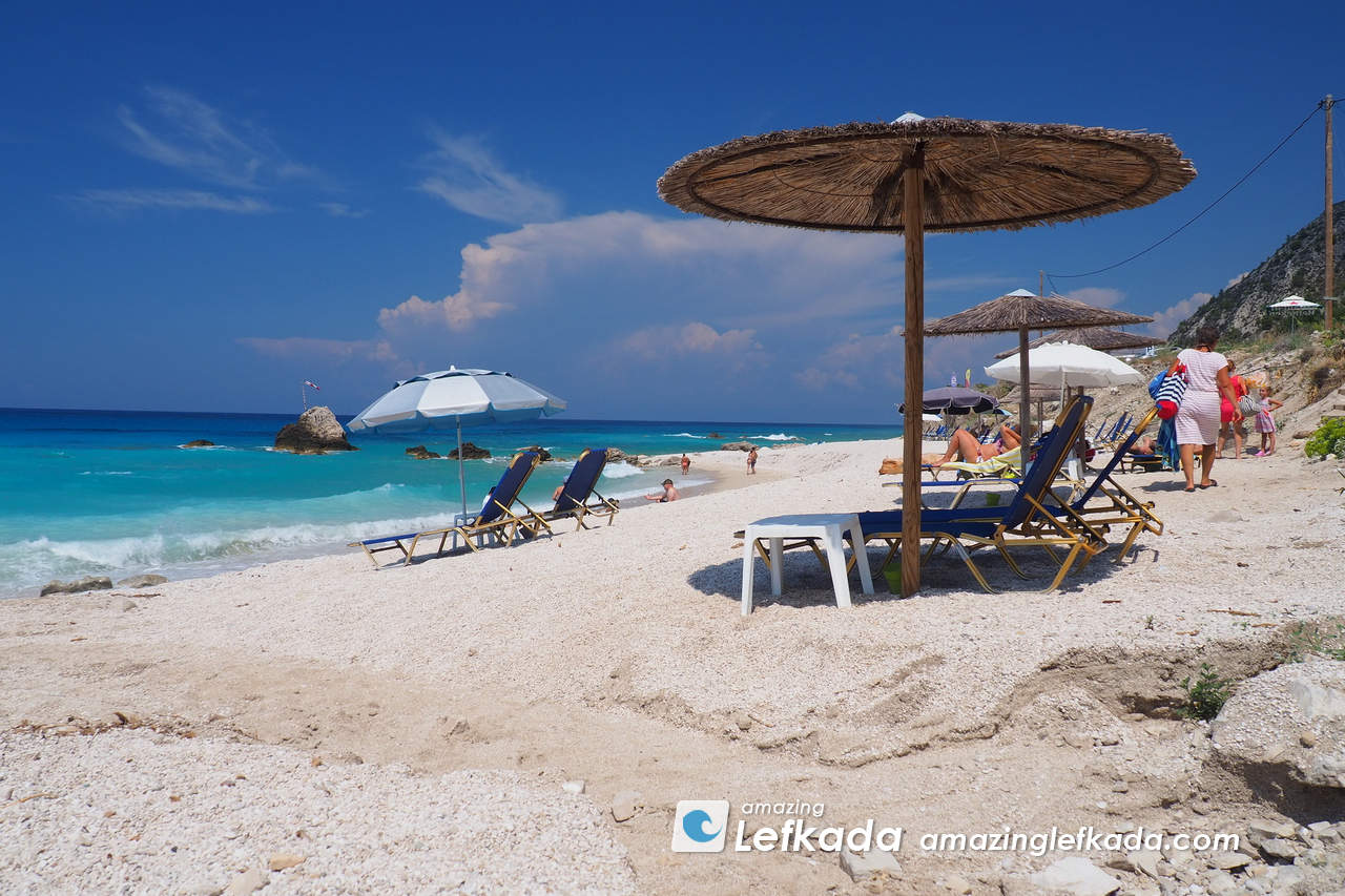 Best Lefkada naturist beach with secluded places and sunbeds