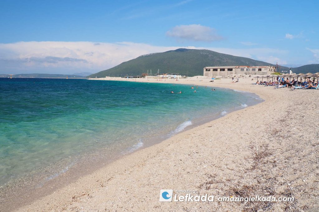 Paralia Kastro beach in Lefkada Island Greece