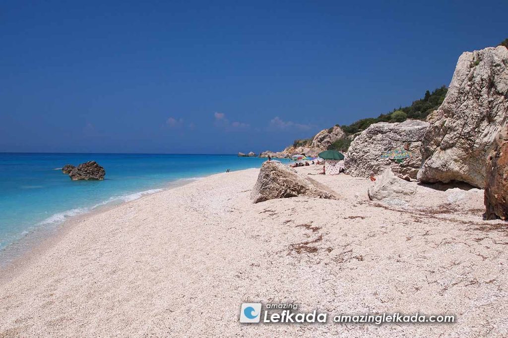 Nudist part in Lefkada Island at Megali Petra beach