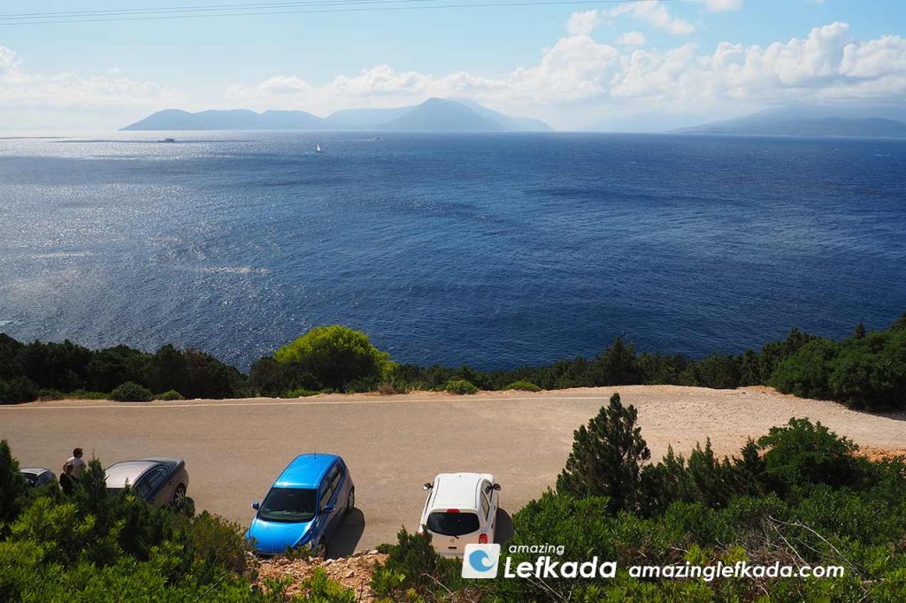 Parking lot of Cape Doukato Lefkada