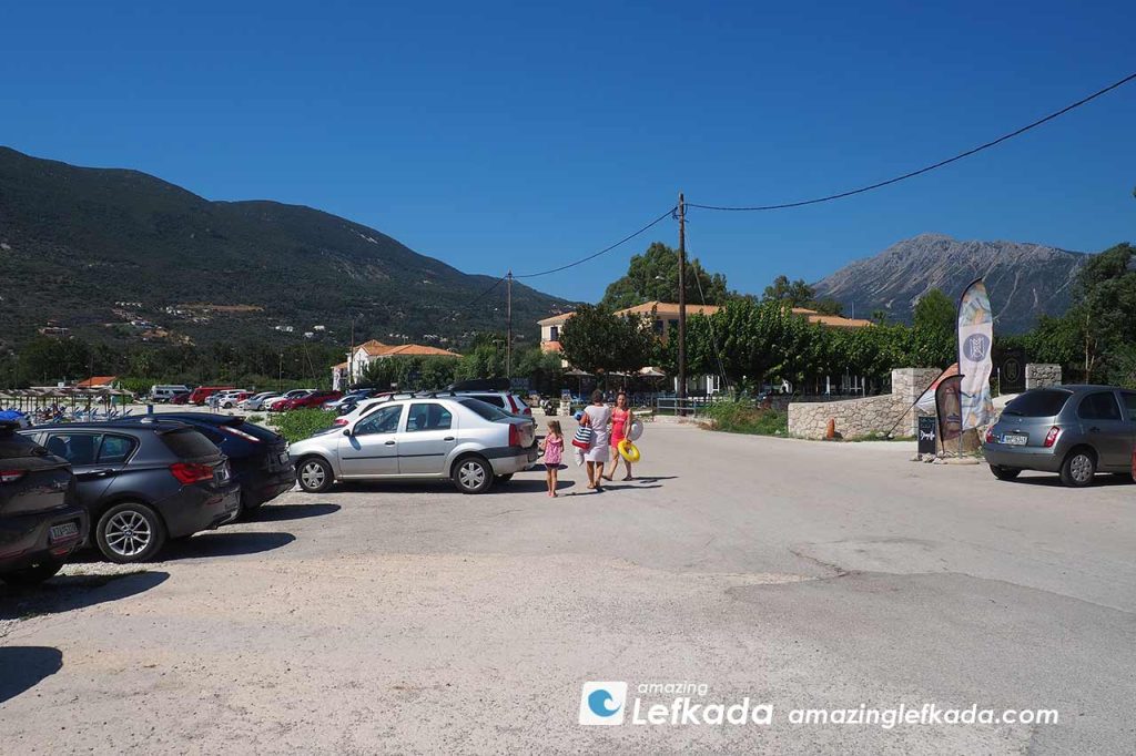 Parking in Vasiliki Free parking lot location in Vasiliki, Lefkada Island