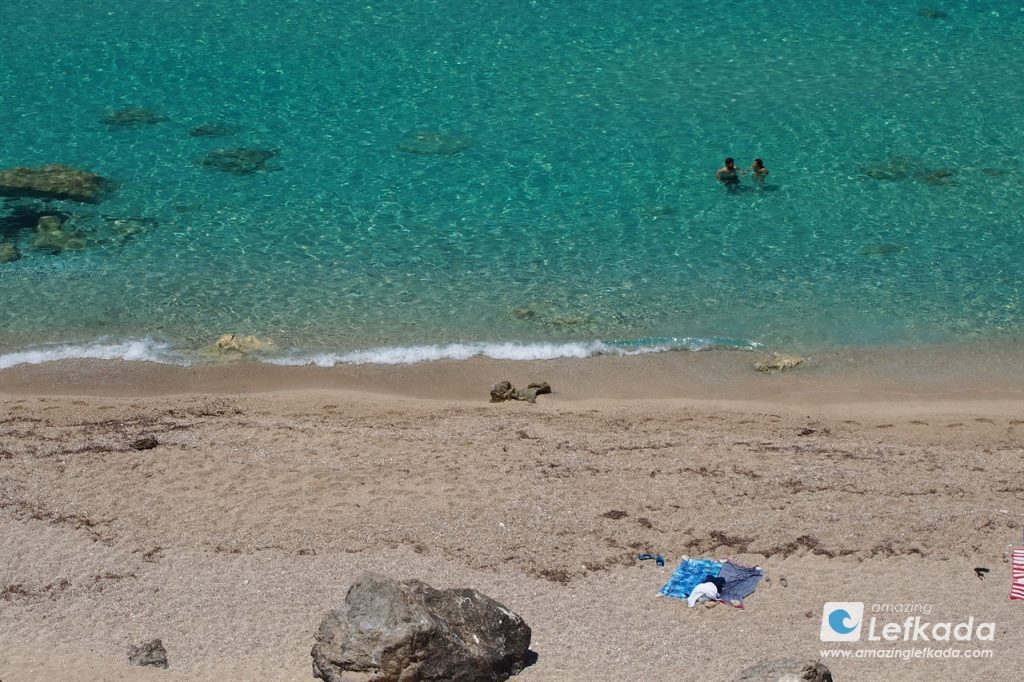 Shallow water at Pefkoulia beach Shallow water sat Pefkoulia beach for kids and children