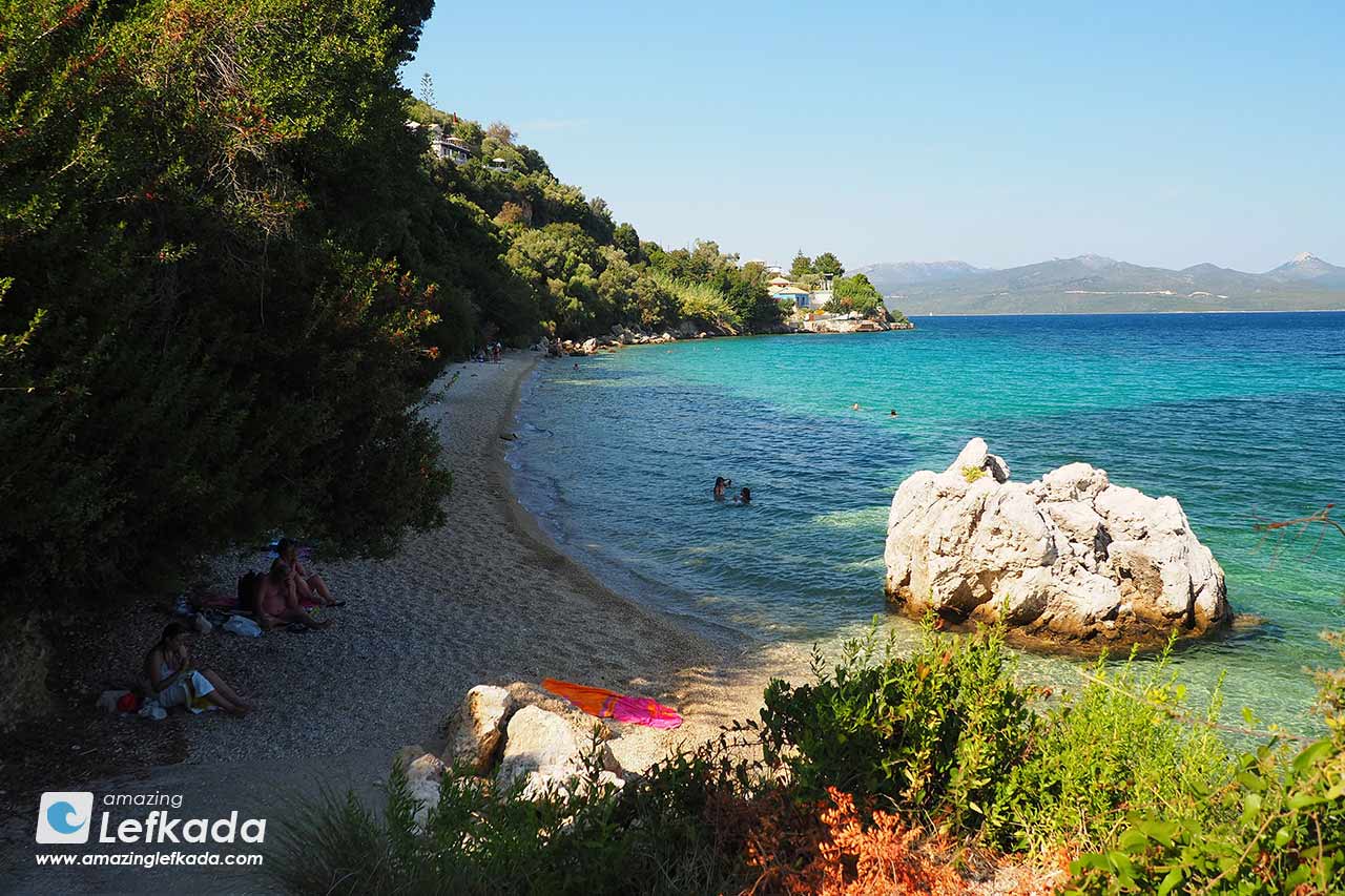 View to Passa beach (Pasha beach, Perigiali beach) in Lefkada Island