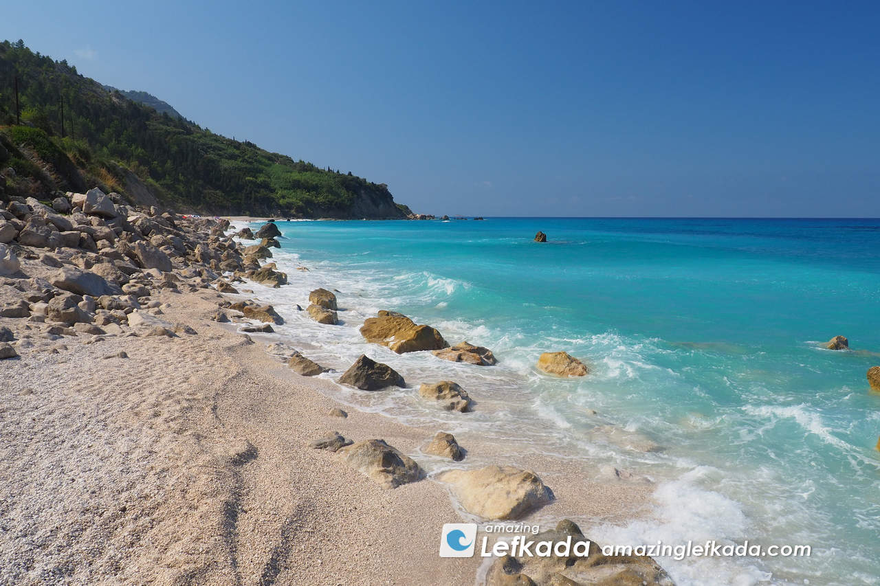 Blue coloured waves of Gaidaros beach
