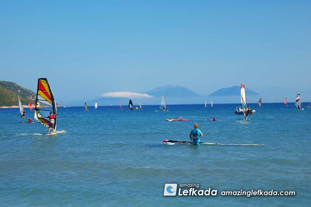 Windsurf schools and rentals in Lefkada Island Paralia Ponti beach