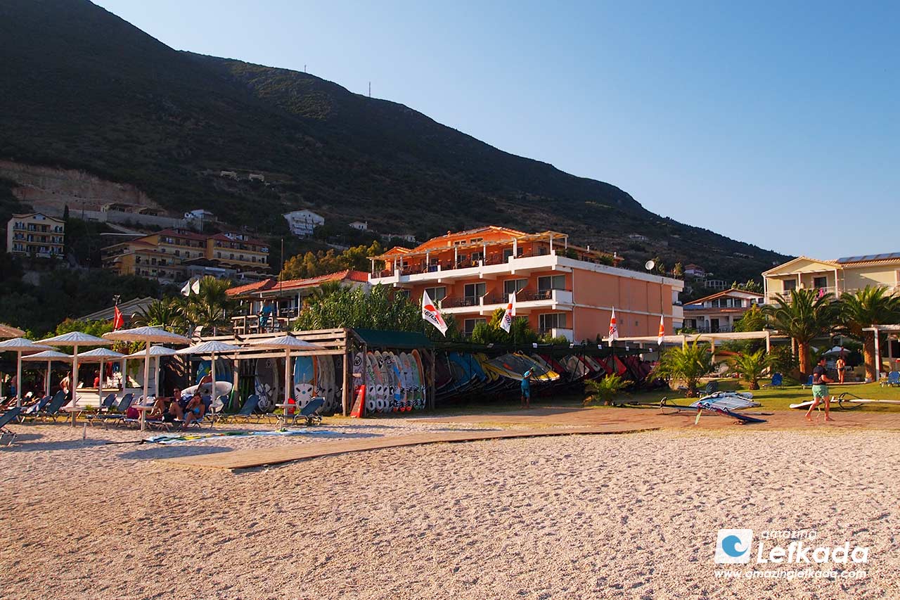 Lefkada Pondi beach windsurf