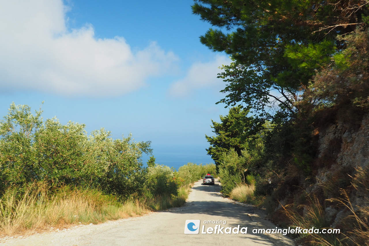 Driving to Megali Petra beach from Kalamitsi in Lefkada Island and road conditions Driving to Megali Petra beach from Kalamitsi in Lefkada Island