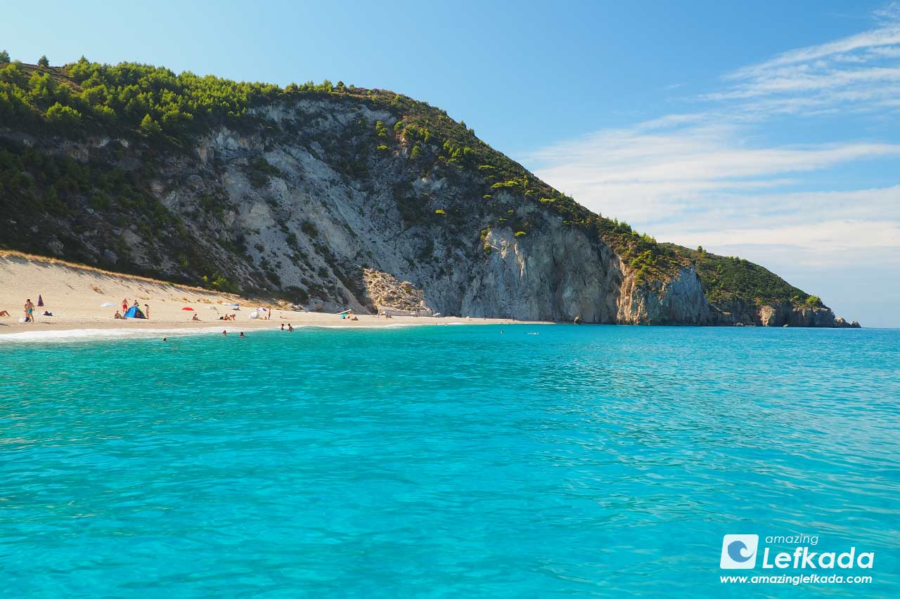 Sea views to Mylos beach and to sand dunes of Lefkada