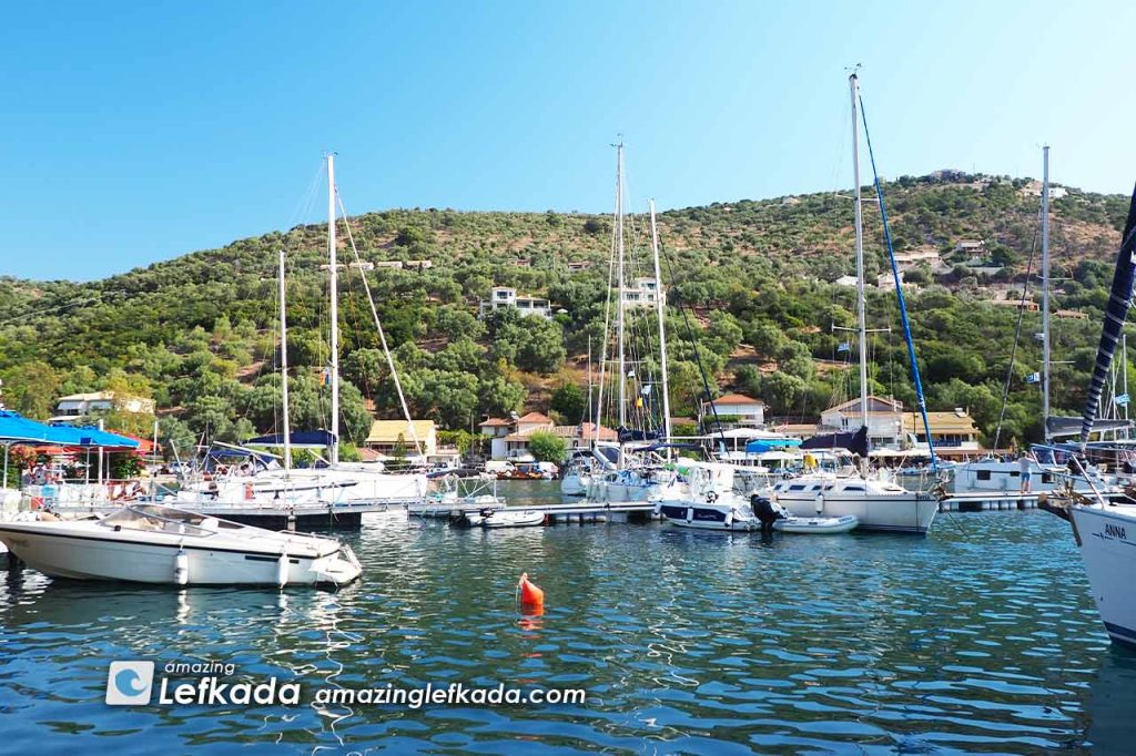 Sivota bay with boats