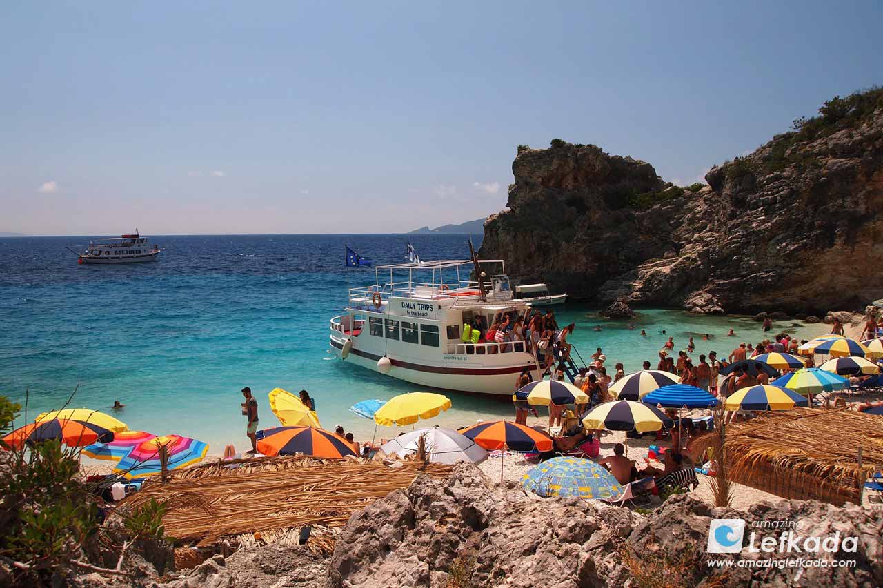 Boat trip to Agiofili beach Lefkada