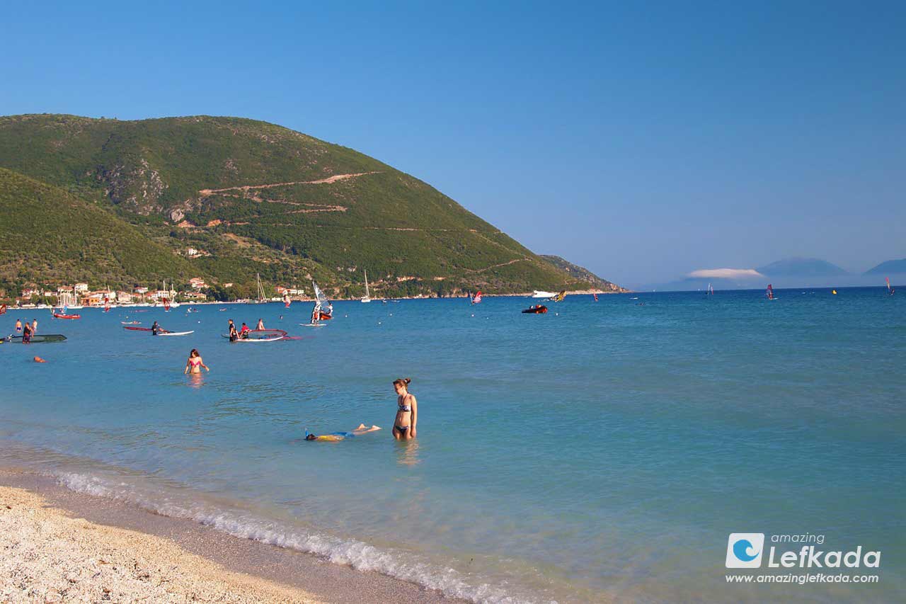 Child friendly place with shallow sea in Ponti beach, near Vasiliki