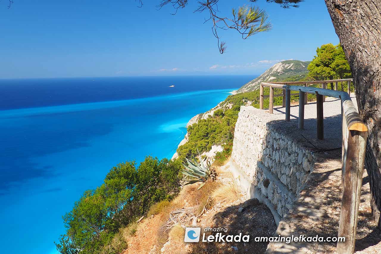 Paralia Egremni beach lookout in Lefkada island