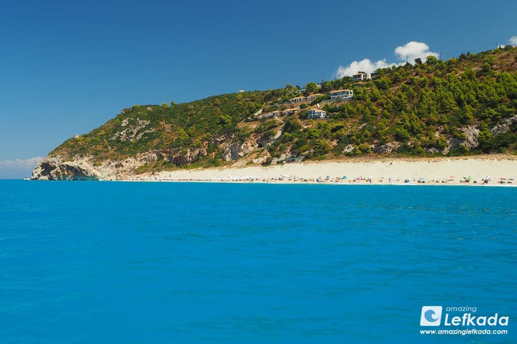 View to Paralia Mylos from boat