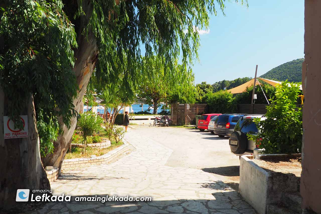 Arrive and walking to Nydri beach after parking Arrive and walking to Nydri beach after parking