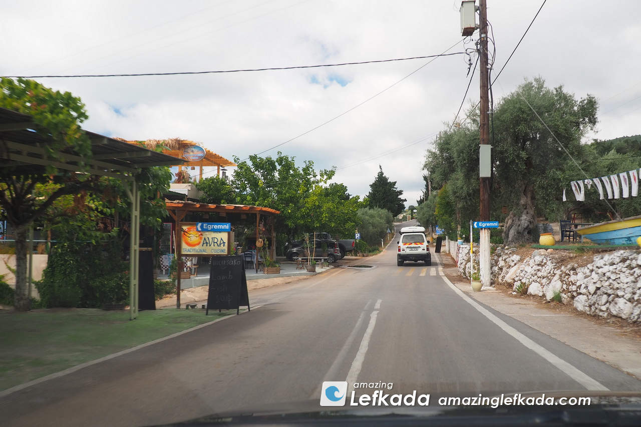 Where is Egremni beach in Lefkada island, location and driving