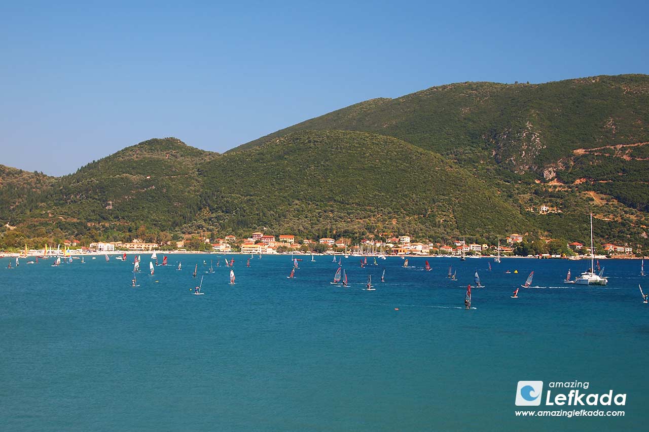Lefkada best windsurf spot in Vasiliki and Ponti, Greece